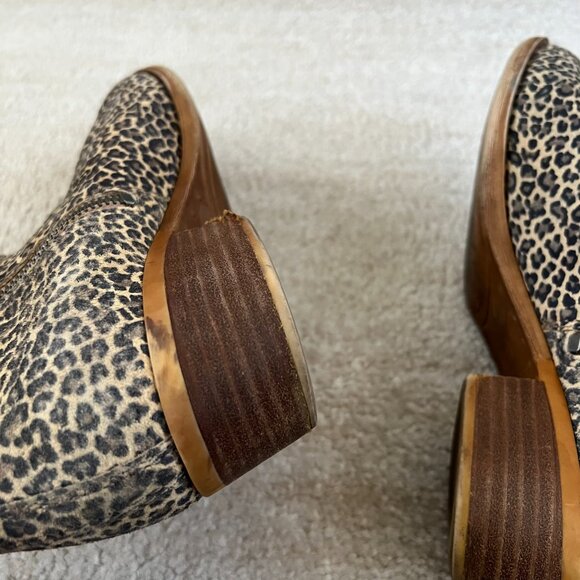 Lucky Brand Basel Animal Print Chunky Heel Ankle Boots Booties Shoes 9.5 - Picture 8 of 11